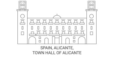 İspanya, Alicante, Alicante Belediye Binası seyahat çizgisi çizelgesi çizimi