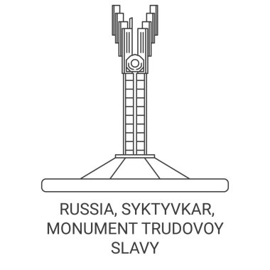 Rusya, Syktyvkar, Trudovoy Anıtı Slavy seyahat çizgisi vektör çizimi