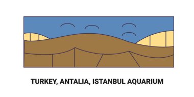 Türkiye, Antalya, İstanbul Akvaryumu, tarihi sınır çizgisi illüstrasyonu
