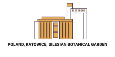 Polonya, Katowice, Silezya Botanik Bahçesi, seyahat çizgisi çizelgesi çizimi