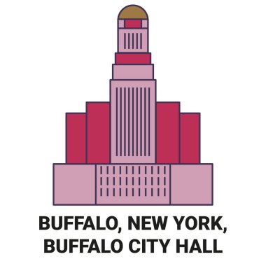Birleşik Devletler, Buffalo, New York, Buffalo Belediye Binası seyahat çizgisi çizelgesi çizimi