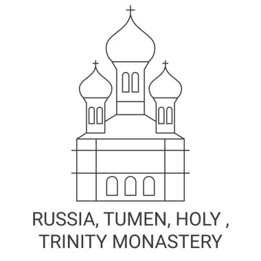 Rusya, Tumen, Kutsal, Trinity Manastırı tarihi eser çizgisi çizimi