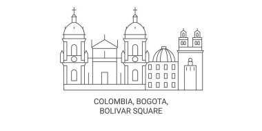 Kolombiya, Bogota, Bolivar Meydanı seyahat çizelgesi çizimi