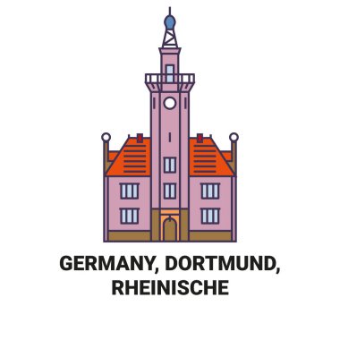 Almanya, Dortmund, Rheinische Strae seyahat çizgisi çizgisi çizimi