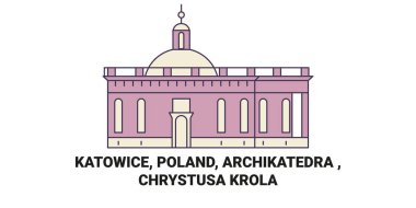 Polonya, Katowice, Archikatedra, Chrystusa Krola seyahat çizgisi çizelgesi çizimi