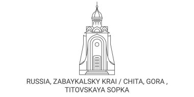 Rusya, Zabaykalsky Krai Chita, Gora, Titovskaya Sopka seyahat çizgisi çizimi