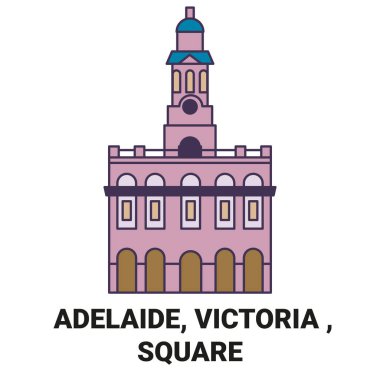 Avusturalya, Adelaide, Victoria, Kare Seyahat Hattı vektör ilüstrasyonu