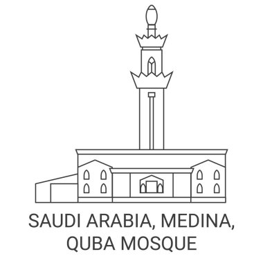 Suudi Arabistan, Medine, Quba Camii tarihi eser çizgisi çizimi