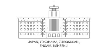 Japonya, Yokohama, Zuirokusan, Engaku Ksh Zenji seyahat çizgisi çizimi