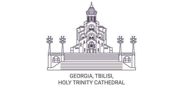 Georgia Tbilisi Cattedrale Della Santissima Trinità Immagini Vettoriali — Vettoriale Stock