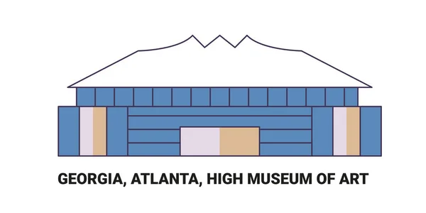 Spojené Státy Americké Georgia Atlanta High Museum Art Travel Landmark — Stockový vektor