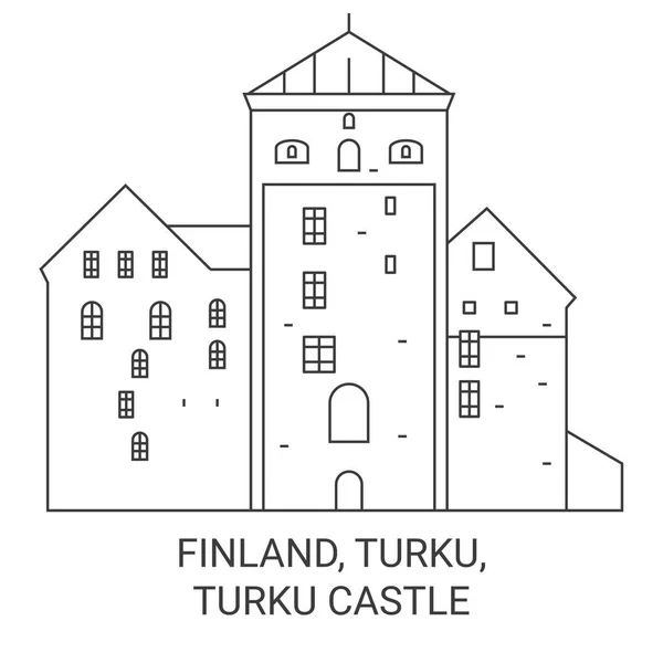Финляндия Турку Турку Векторная Иллюстрация Замка — стоковый вектор
