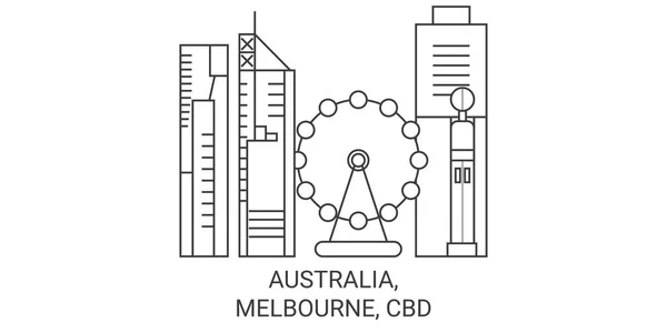 Australien Melbourne Cbd Reise Meilenstein Linie Vektor Illustration — Stockvektor