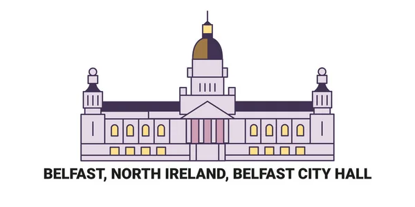 Irlanda Del Nord Belfast Belfast City Hall Illustrazione Vettoriale Del — Vettoriale Stock