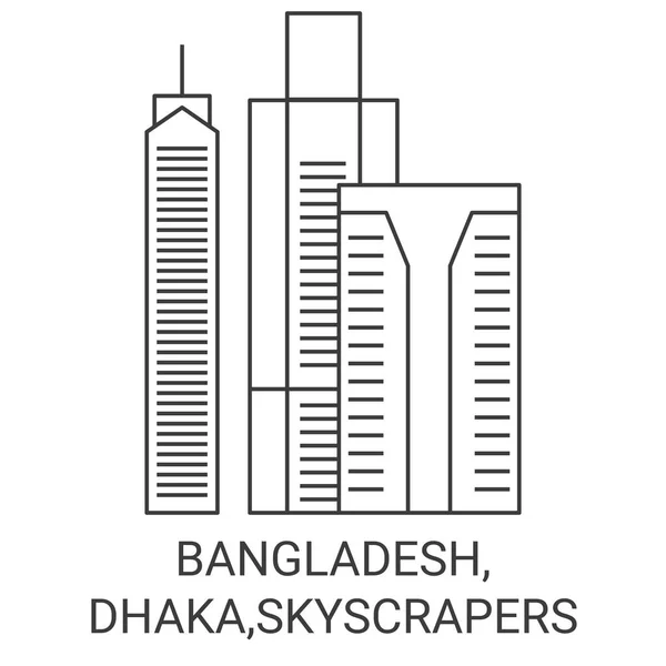 stock vector Bangladesh, Dhaka,Skyscrapers travel landmark line vector illustration