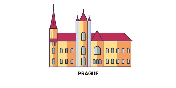 République Tchèque Prague Voyages Point Repère Illustration Vectorielle — Image vectorielle