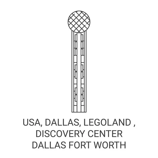 Dallas Legoland Discovery Center Dallas Fort Worth Viaje Hito Línea — Archivo Imágenes Vectoriales