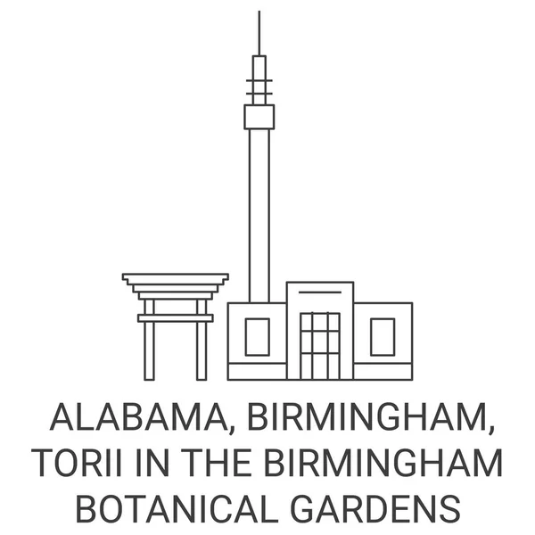 Spojené Státy Americké Alabama Birmingham Torii Birmingham Botanical Gardens Travel — Stockový vektor