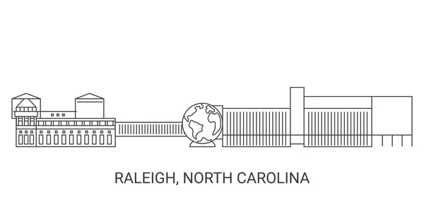 Estados Unidos Raleigh Carolina Norte Viagem Marco Ilustração Vetorial — Vetor de Stock