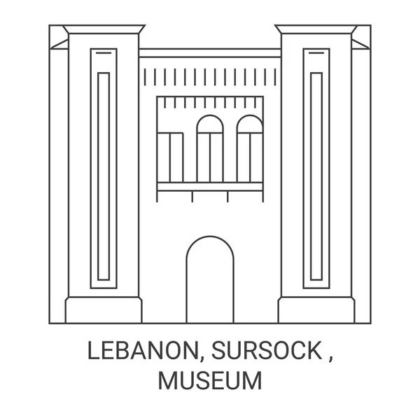 Ливан Сурсок Векторная Иллюстрация Путешествия Музею — стоковый вектор