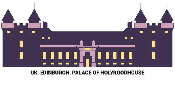 Edimburgo Palácio Holyroodhouse Viagem Marco Linha Vetor Ilustração —  Vetores de Stock