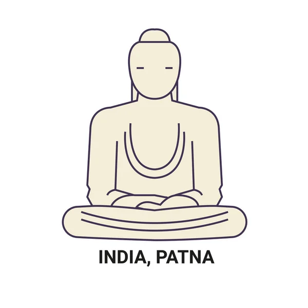 インド Patna旅行ランドマークラインベクトルイラスト — ストックベクタ