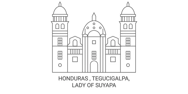 Honduras Tegucigalpa Señora Suyapa Viaje Hito Línea Vector Ilustración — Archivo Imágenes Vectoriales