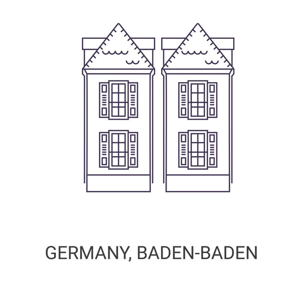 Tyskland Badenbaden Resa Landmärke Linje Vektor Illustration — Stock vektor