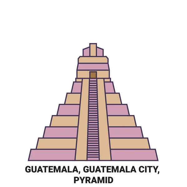 Guatemala Città Del Guatemala Viaggi Punto Riferimento Viaggi Linea Vettoriale — Vettoriale Stock