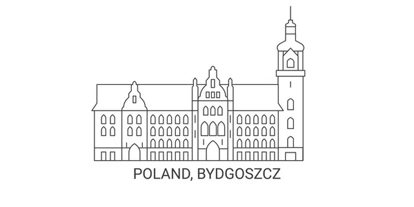Polen Bydgoszcz Reise Meilenstein Linienvektorillustration — Stockvektor