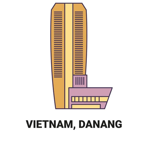 Vietnam Danang Reise Meilenstein Linie Vektor Illustration — Stockvektor