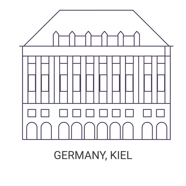 Almanya Kiel Seyahat Tarihi Vektör Çizelgesi Çizimi — Stok Vektör