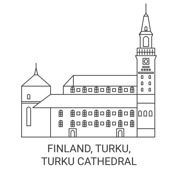 Finlandia Turku Cattedrale Turku Immagini Vettoriali Riferimento — Vettoriale Stock