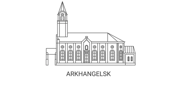 Russie Arkhangelsk Voyages Illustration Vectorielle Ligne Historique — Image vectorielle