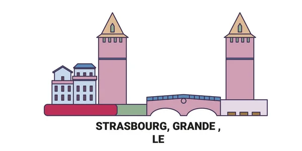 França Estrasburgo Grande Ile Viagem Marco Ilustração Vetorial —  Vetores de Stock
