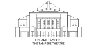 Finlandiya, Tampere, Tampere Tiyatrosu seyahat çizgisi çizimi