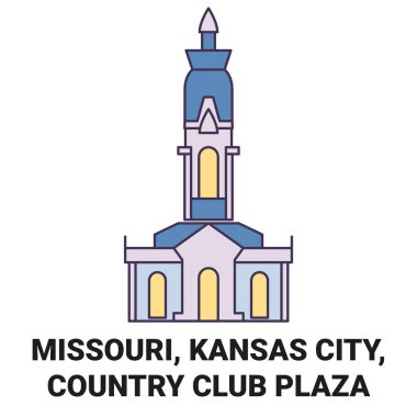 ABD, Missouri, Kansas City, Country Club Plaza seyahat çizgisi çizelgesi çizimi