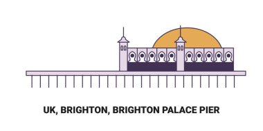 İngiltere, Brighton, Brighton Sarayı İskelesi, seyahat çizgisi çizelgesi çizimi