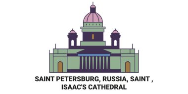 Rusya, Saint Petersburg, Saint, Isaacs Katedrali tarihi eser çizgisi çizimi