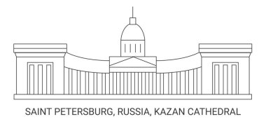 Rusya, Saint Petersburg, Kazan Katedrali, seyahat çizgisi çizelgesi çizimi