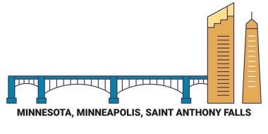 Birleşik Devletler, Minnesota, Minneapolis, Saint Anthony Falls, seyahat çizelgesi çizimi