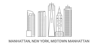 Birleşik Devletler, Manhattan, New York, Manhattan şehir merkezi, seyahat çizgisi çizelgesi çizimi