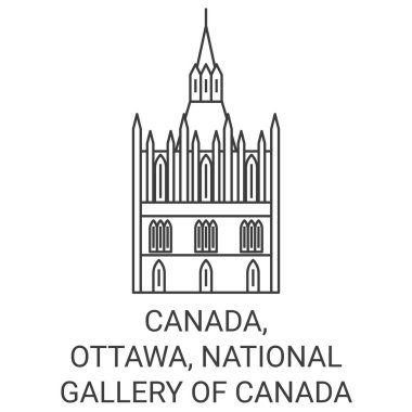 Kanada, Ottawa, Kanada Ulusal Galerisi seyahat çizgisi vektör ilüstrasyonu