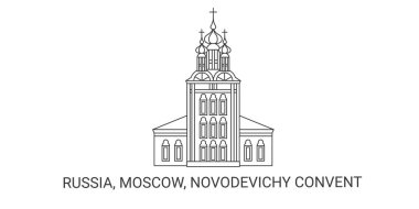 Rusya, Moskova, Novodevichy Manastır seyahat çizgisi çizelgesi çizimi