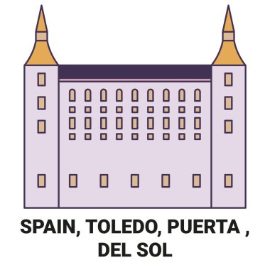 İspanya, Toledo, Puerta Del Sol seyahat çizgisi çizelgesi çizimi