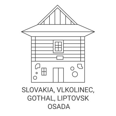 Slovakya, Vlkolinec, Gothal Liptovsk Osada seyahat çizgisi çizimi