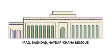Irak, Bağdat, Haydarkhana Camii, seyahat çizgisi çizimi