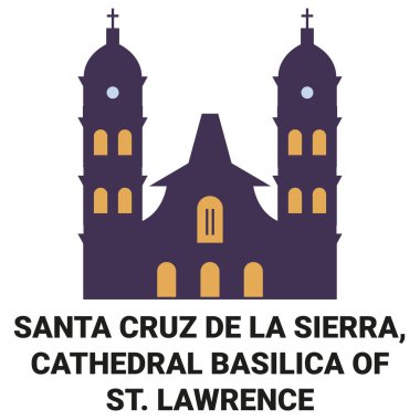 Bolivya, Santa Cruz De La Sierra, Katedral Bazilikası St. Lawrence seyahat çizgisi çizim çizelgesi çizimi