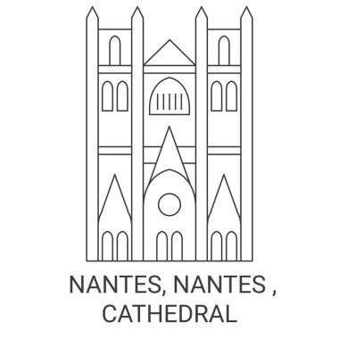 Fransa, Nantes, Nantes, Katedral seyahat tarihi çizgisi çizimi