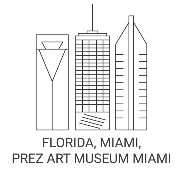 Estados Unidos Florida Miami Prez Museo Arte Miami Recorrido Hito — Archivo Imágenes Vectoriales